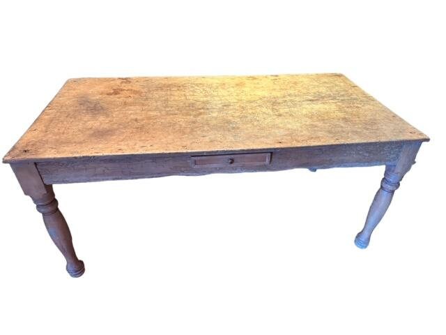 Mexican Sabino Wood Table, Wide Single-Plank Top
