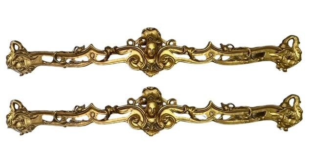 Pair of Carved Gilded Valances from Austrian Castle, 19th Century