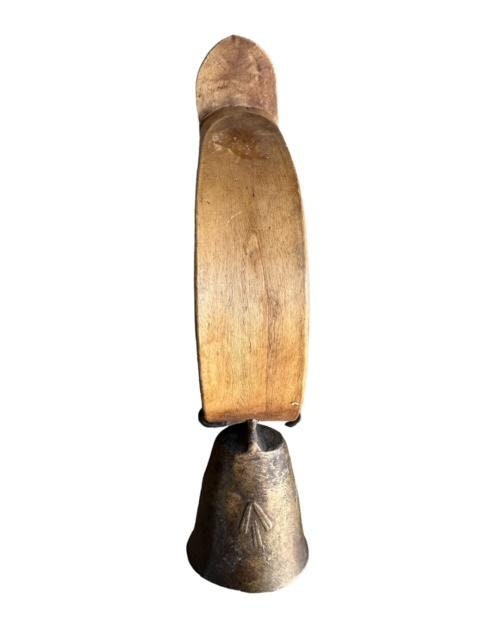 Austrian Goat Bell with Wood Collar, Alpine Chalet Decor