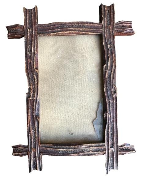 Pair of Black Forest Carved Wood Frames with Original Glass, 19th Century