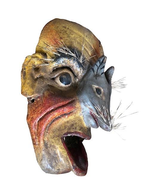 Carved Wood Mask with Fox, 1950s