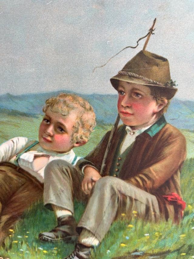 Tin Alpine Cocoa Kakao Advertising Sign, 1900s