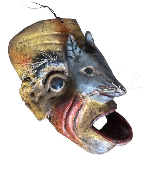 Carved Wood Mask with Fox, 1950s