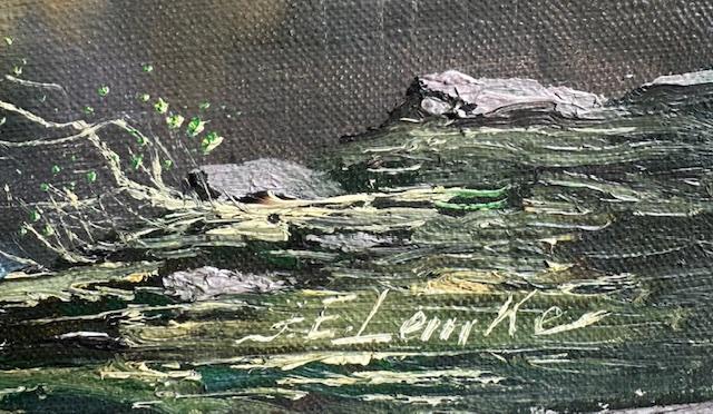Alpine Mountain Oil Painting by Arno Lemke, 1930s
