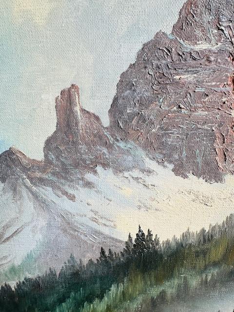 Alpine Mountain Oil Painting by Arno Lemke, 1930s
