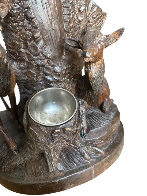 Antique Black Forest Humidor, Mountain Goats