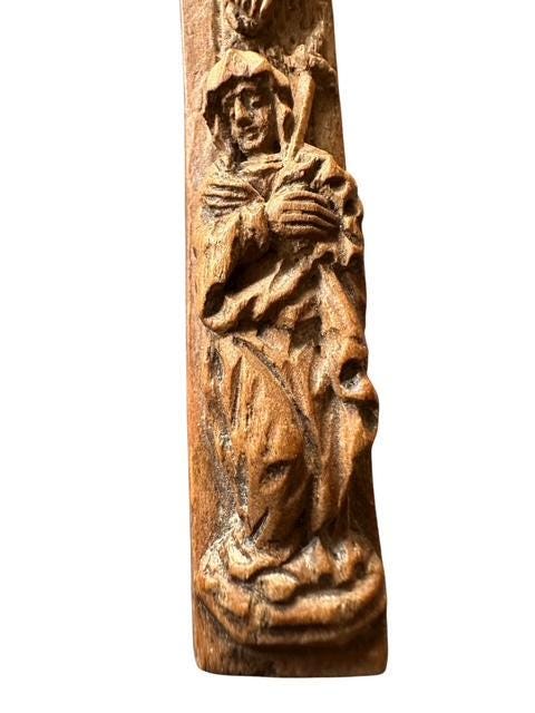Wood Reliquary Cross from Bavaria, 19th Century (Relics Missing)