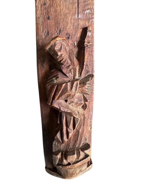Wood Reliquary Cross with Relics from Bavaria, 19th Century