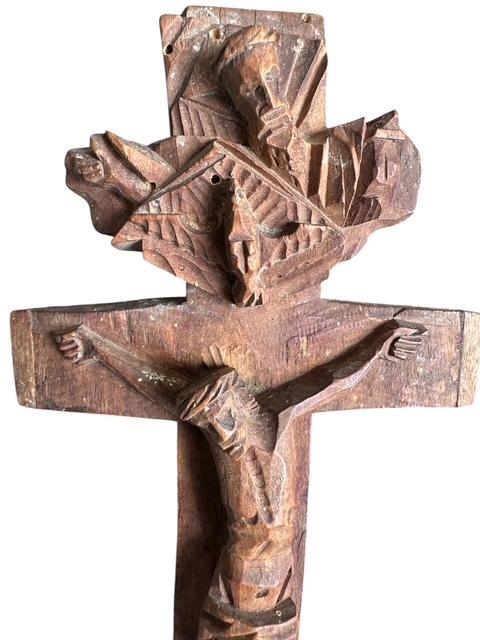 Wood Reliquary Cross with Relics from Bavaria, 19th Century