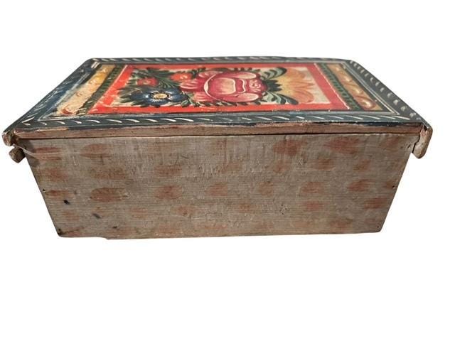 German Bavarian Painted Wood Box, 1910s