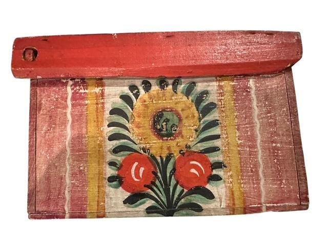 German Bavarian Painted Wood Box, 1910s