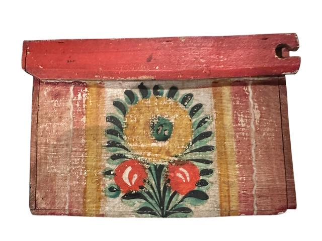 German Bavarian Painted Wood Box, 1910s