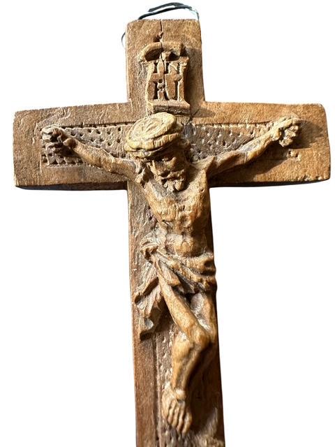 Wood Reliquary Cross from Bavaria, 19th Century (Relics Missing)