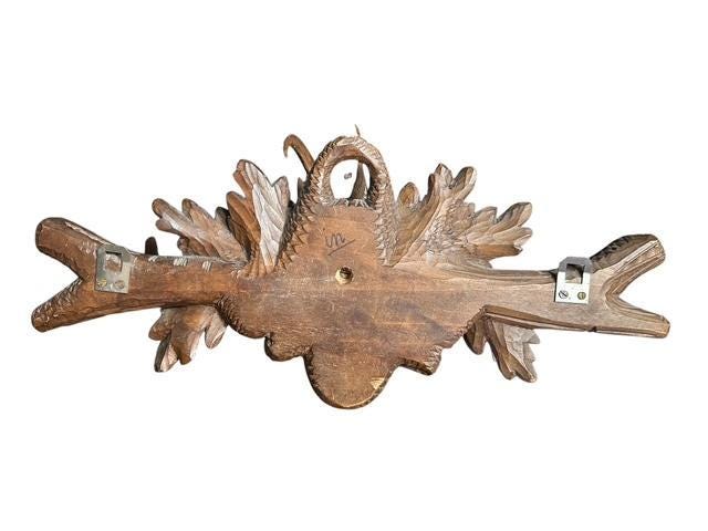 Black Forest Carved Goat Ibex Coat Hat Rack with Glass Eyes, 1900s