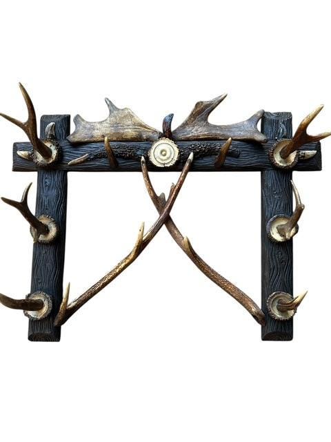 German Antique Antler Hat Coat Rack, 1900s