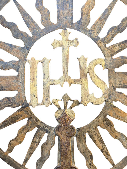 18th Century Processional Cross, Gilt Traces, Found in Germany