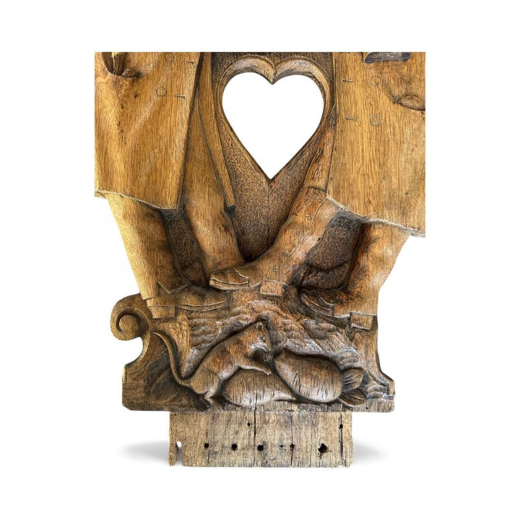 Bavarian Wood Carving with Heart, Architectural Element