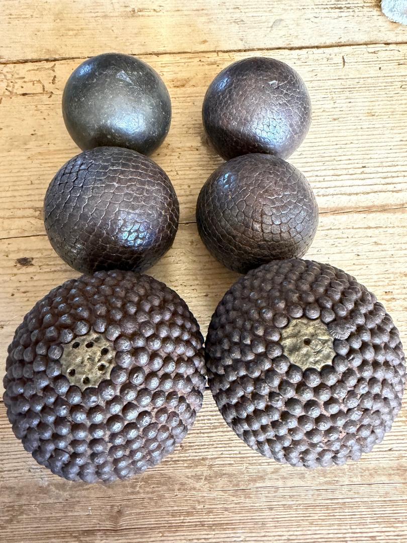 French Studded Boule Petanque Balls, Bocce Collection