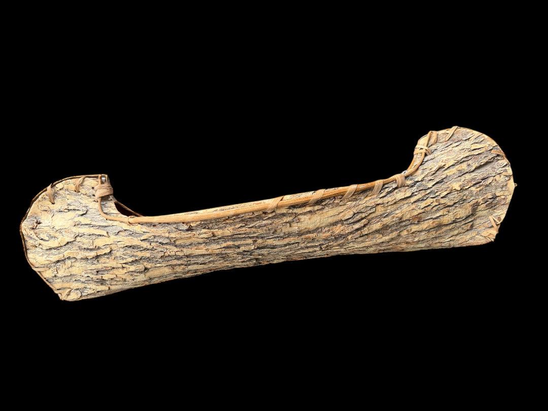 Bark Canoe Model, Adirondack Style, Wall or Shelf Display