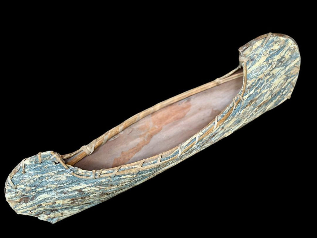 Bark Canoe Model, Adirondack Style, Wall or Shelf Display