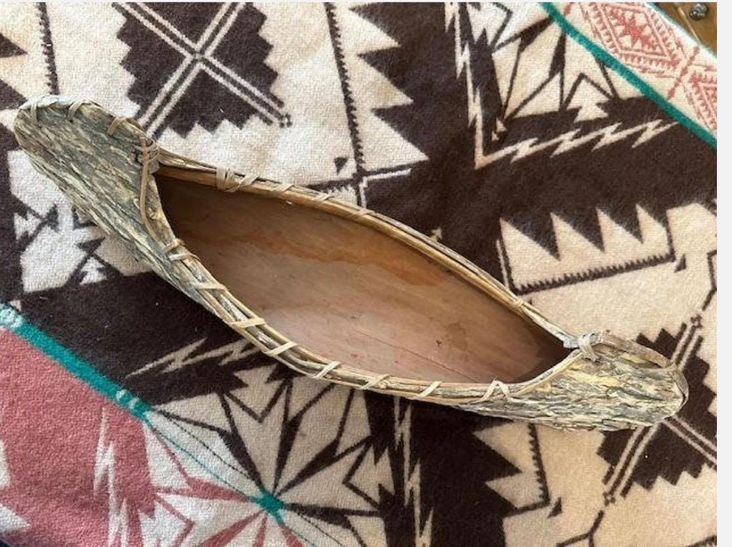 Bark Canoe Model, Adirondack Style, Wall or Shelf Display