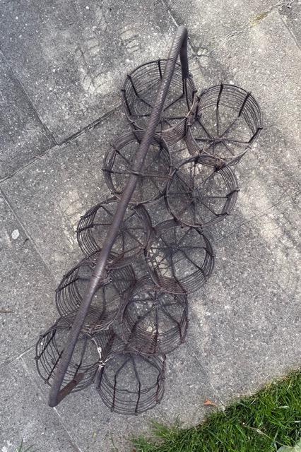Antique French Wire Bottle Basket, Holds 10 Bottles