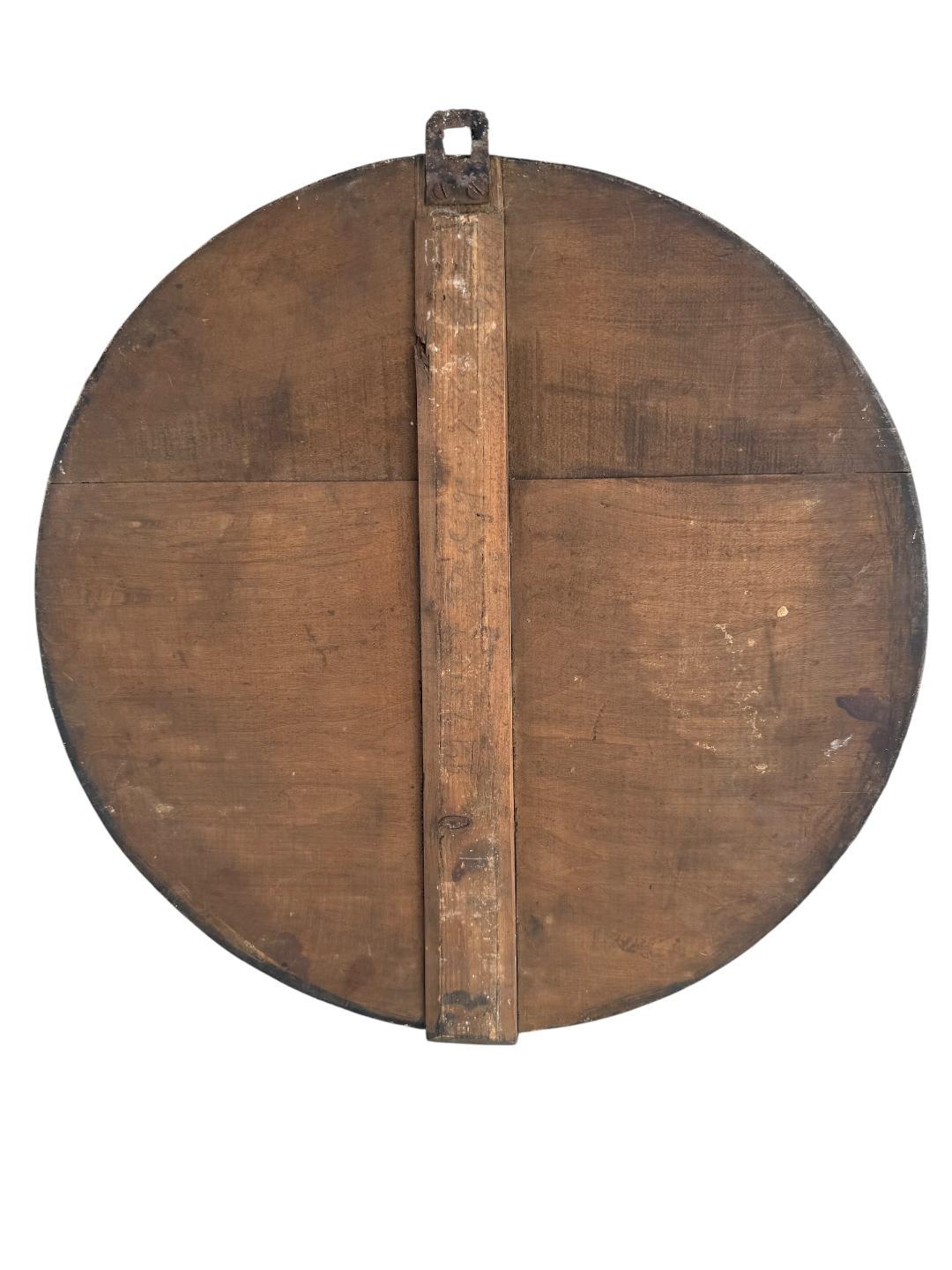 1940s German Painted Wood Shooting Target with Bullet Holes, Black Forest Decor