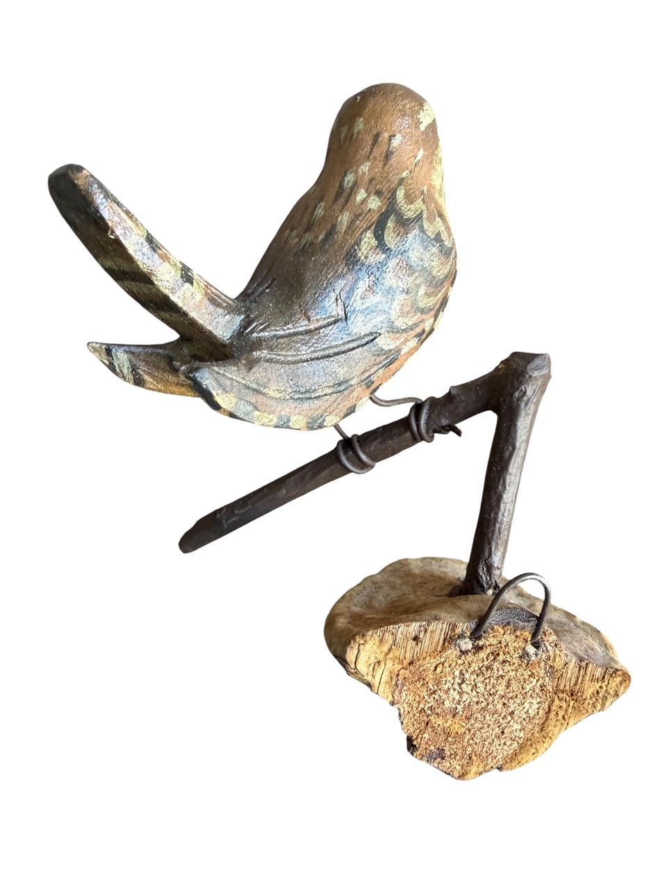 Austrian Folk Art Carved Wood Bird #72, 1930s
