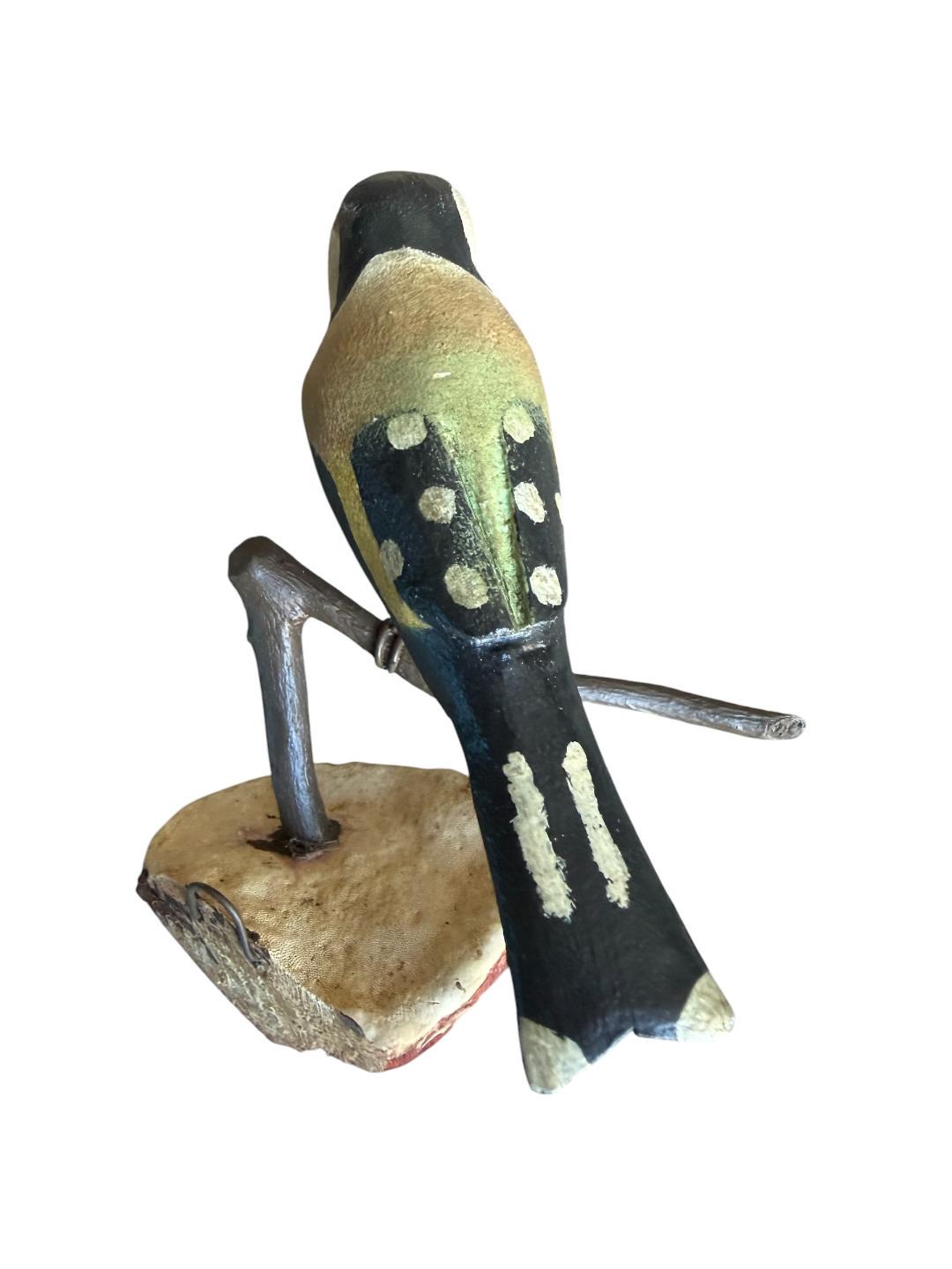 Austrian Folk Art Carved Wood Bird #73, 1930s