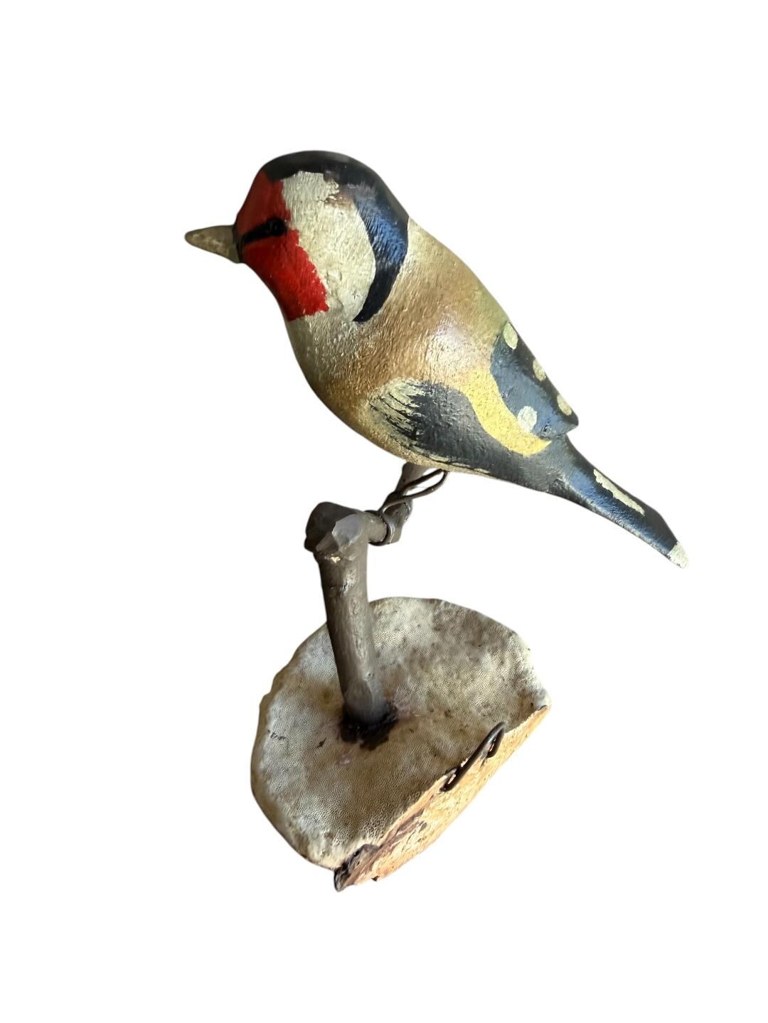 Austrian Folk Art Carved Wood Bird #73, 1930s