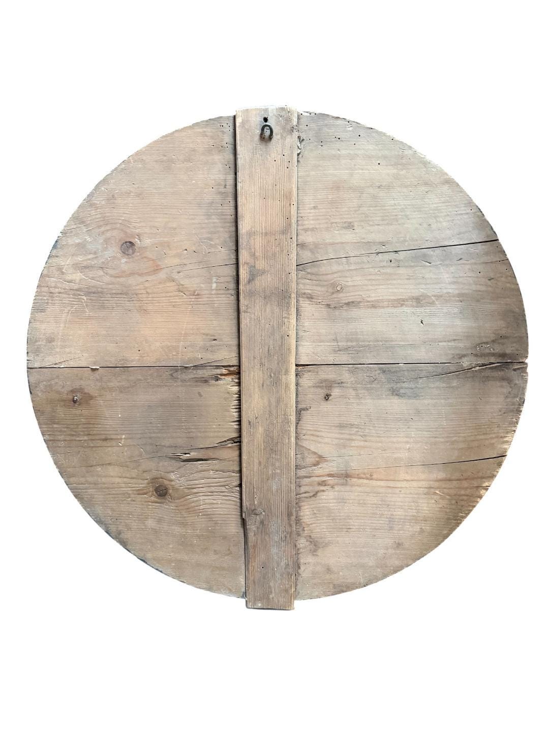German Shooting Target with Bullet Holes, 1905, Black Forest Decor, Painted on Wood