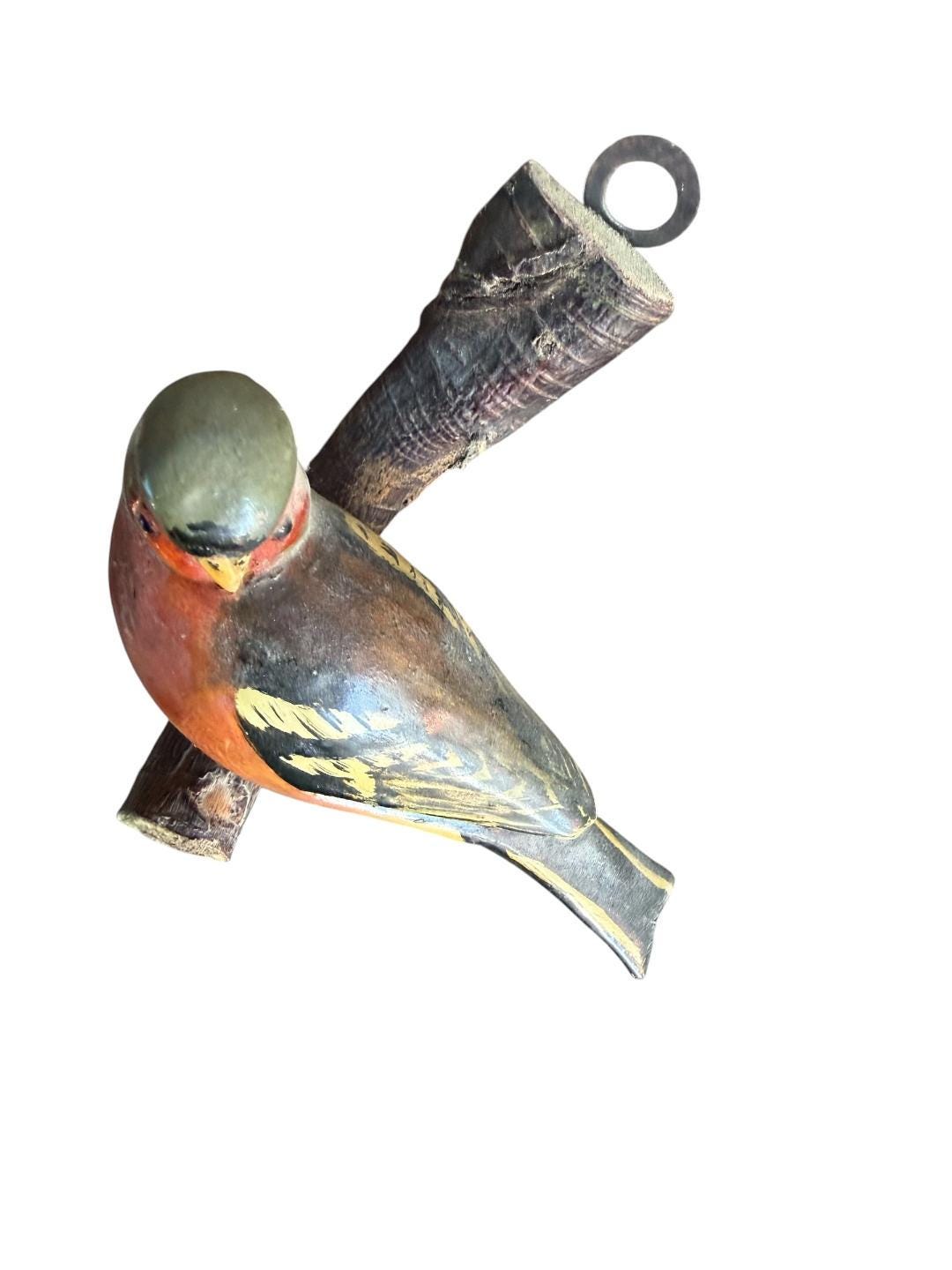 Austrian Folk Art Carved Wood Bird #69, 1930s