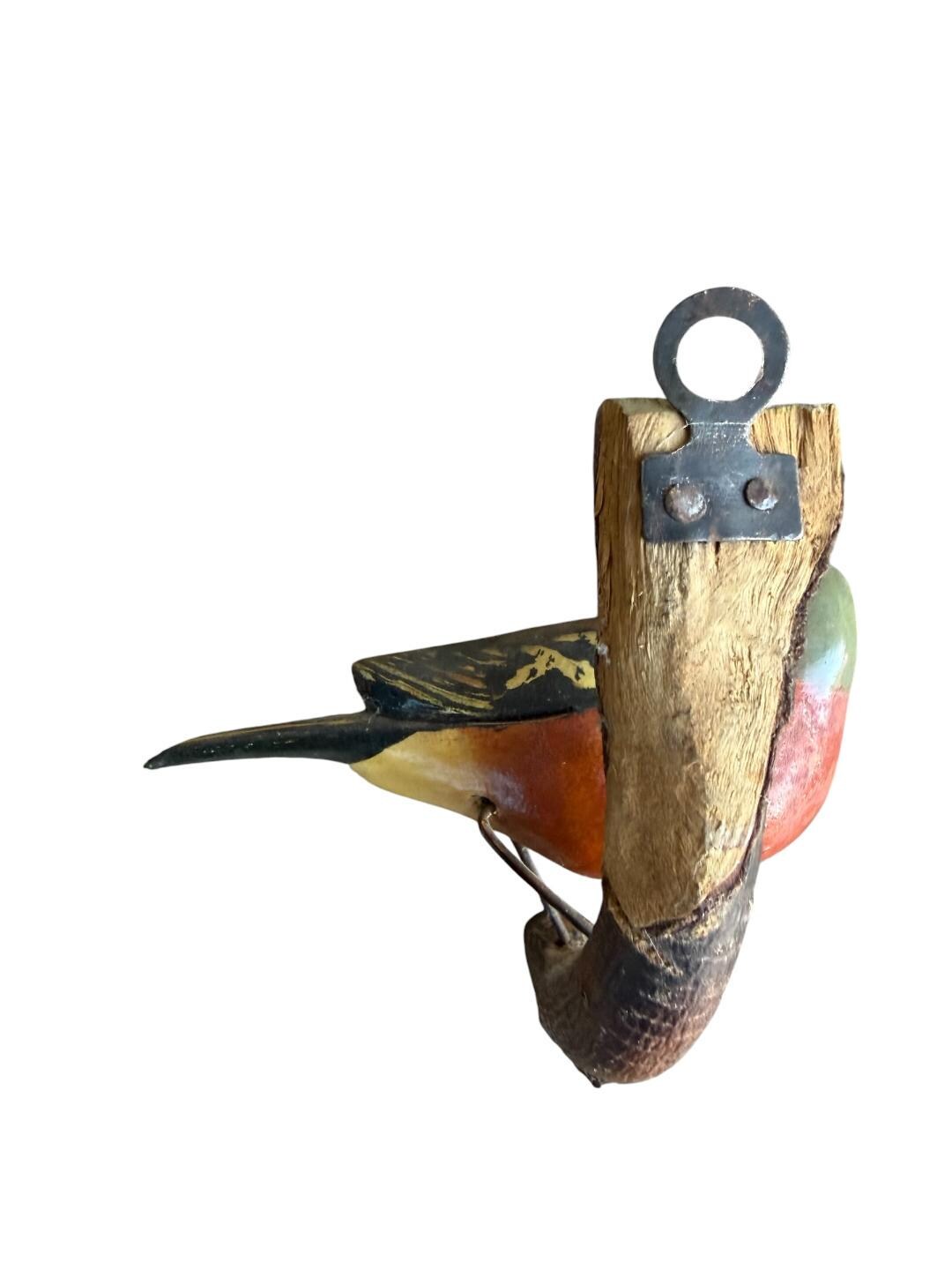 Austrian Folk Art Carved Wood Bird #69, 1930s