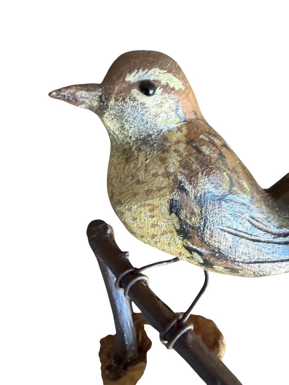 Austrian Folk Art Carved Wood Bird #72, 1930s