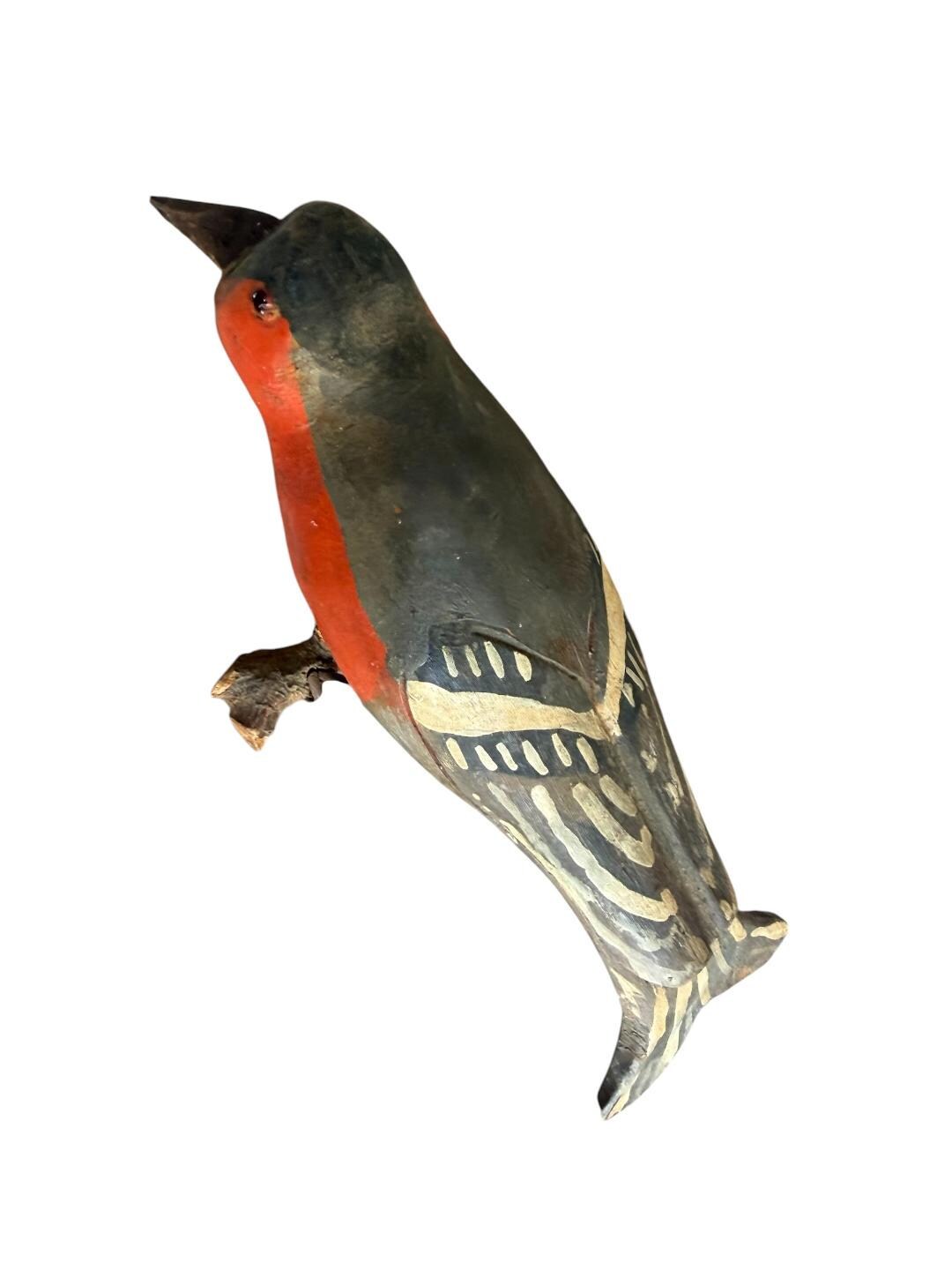 Austrian Folk Art Carved Wood Bird #79, 1930s