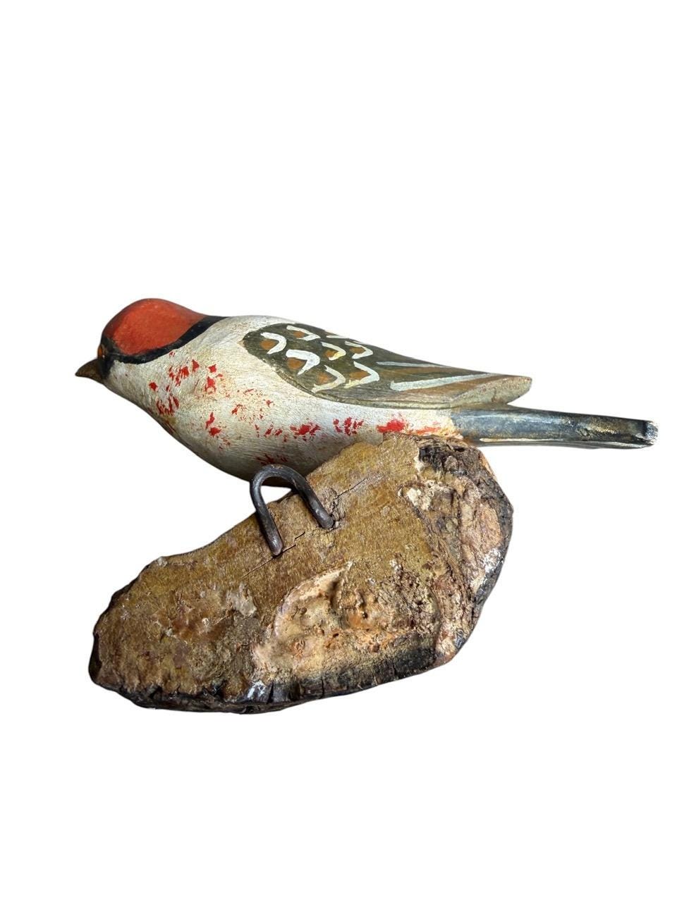 Austrian Folk Art Carved Wood Bird #81, 1930s