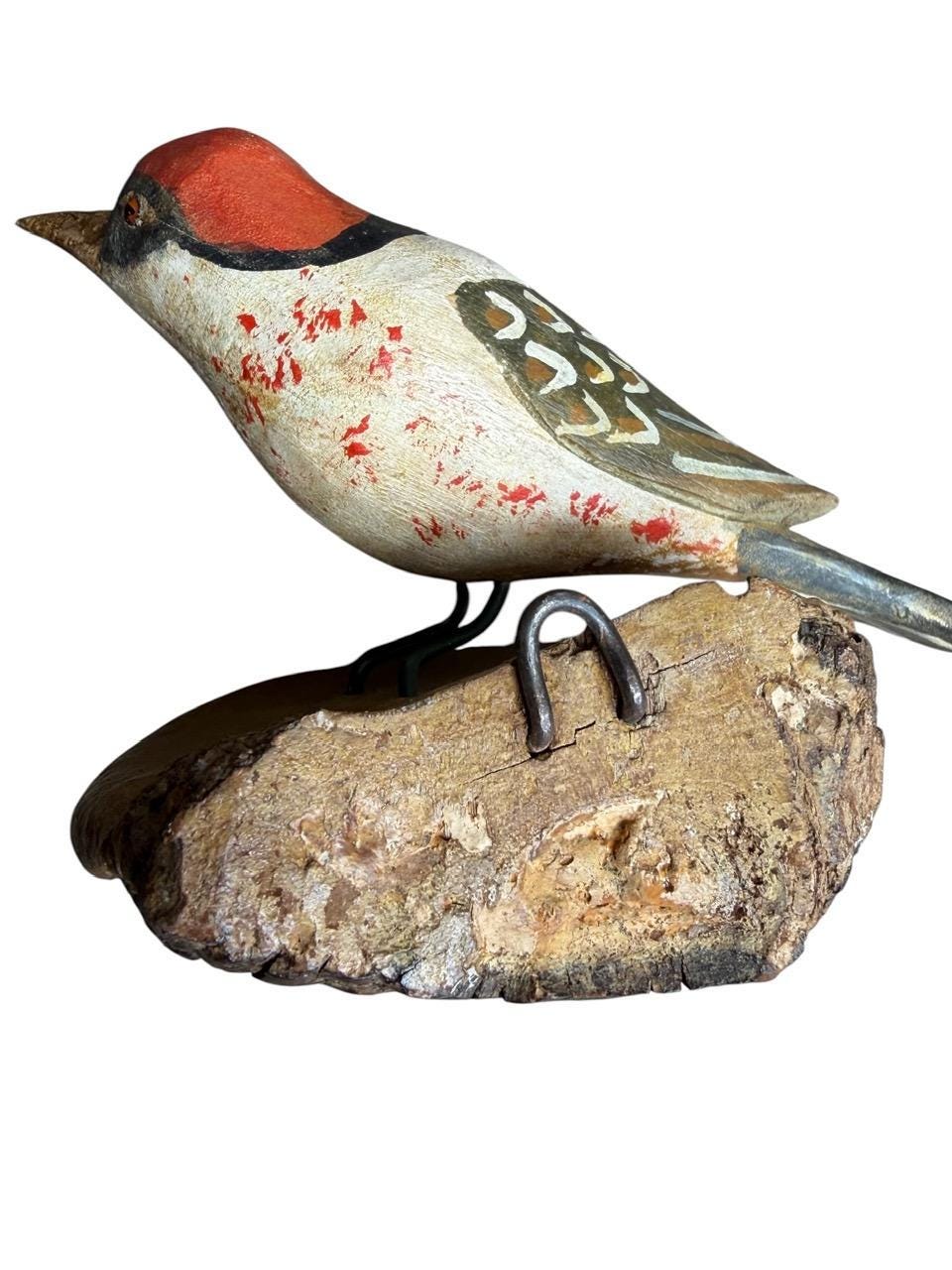 Austrian Folk Art Carved Wood Bird #81, 1930s