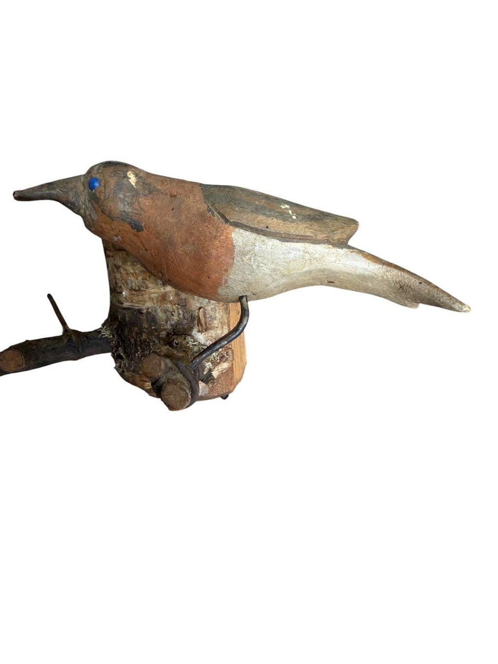 Austrian Folk Art Carved Wood Bird Pair #82, 1930s