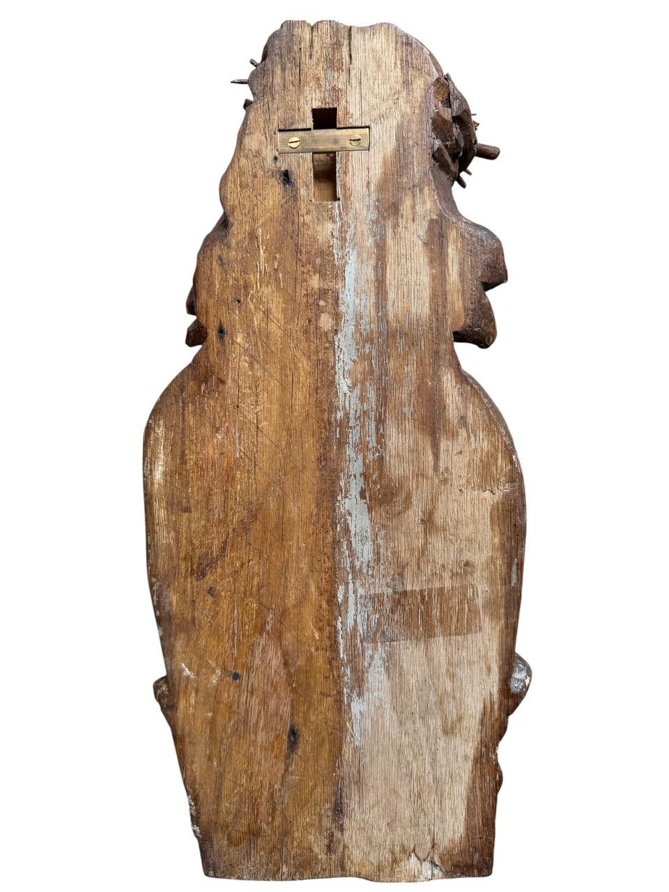 Neo Gothic Wood Carving of Christ, Religious Folk Art