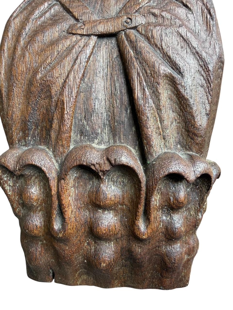 Neo Gothic Wood Carving of Christ, Religious Folk Art