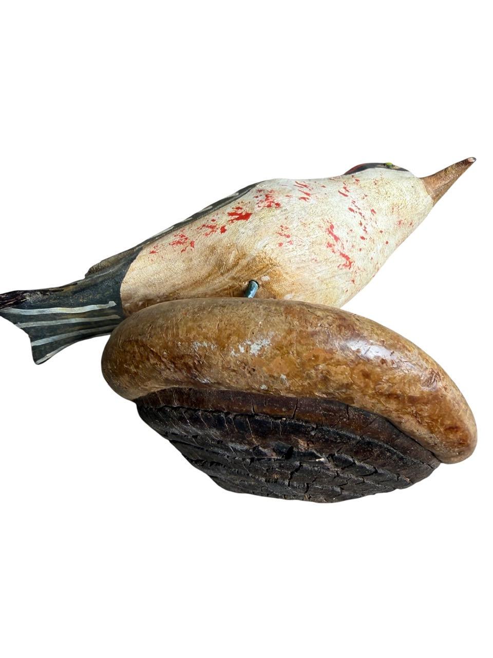 Austrian Folk Art Carved Wood Bird #81, 1930s
