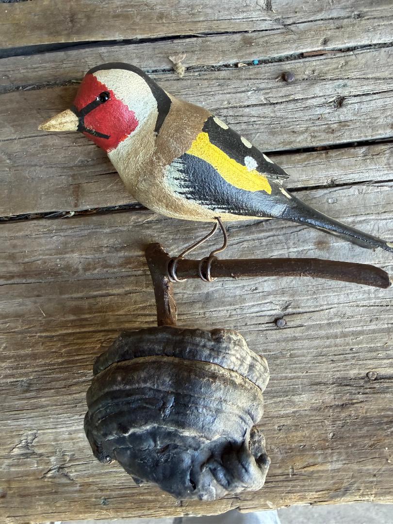 Austrian Folk Art Carved Wood Bird #84, 1930s
