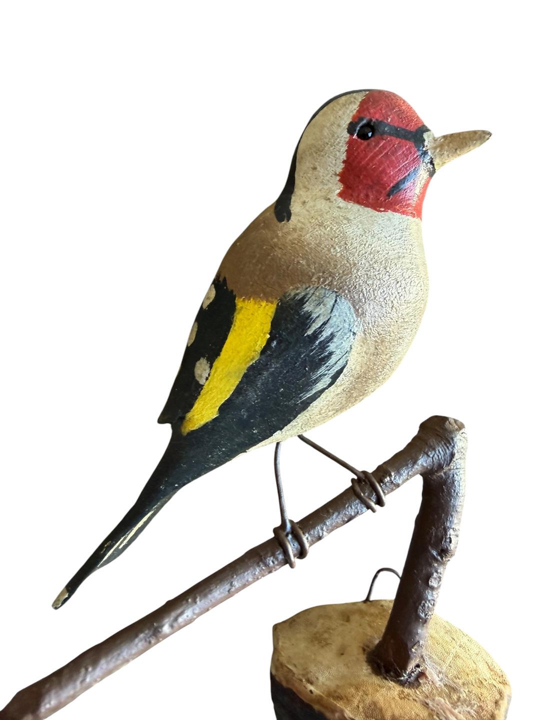 Austrian Folk Art Carved Wood Bird #85, 1930s