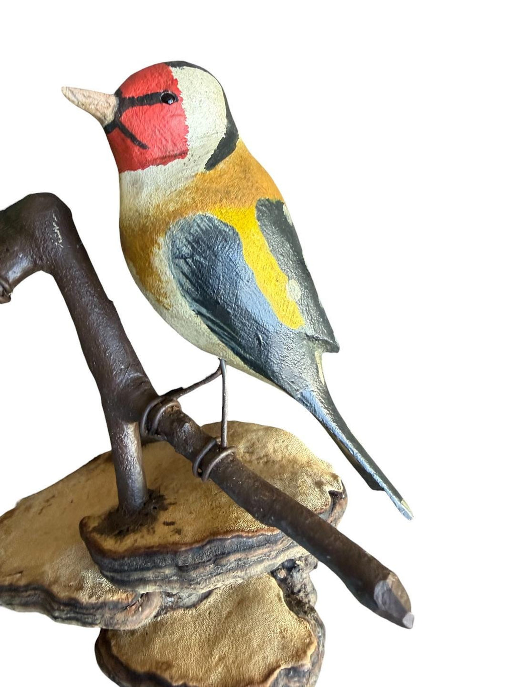 Austrian Folk Art Carved Wood Birds, 7.5 Inches, 1930s