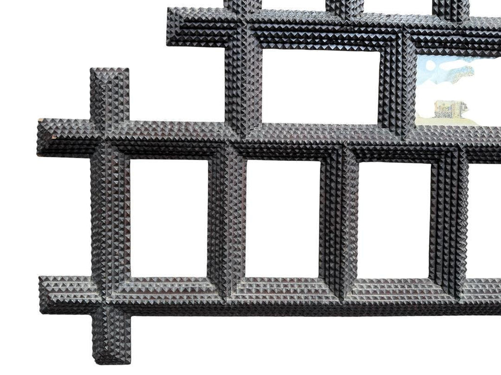 Large Tramp Art Frame, 31 x 25 Inches, 1900s
