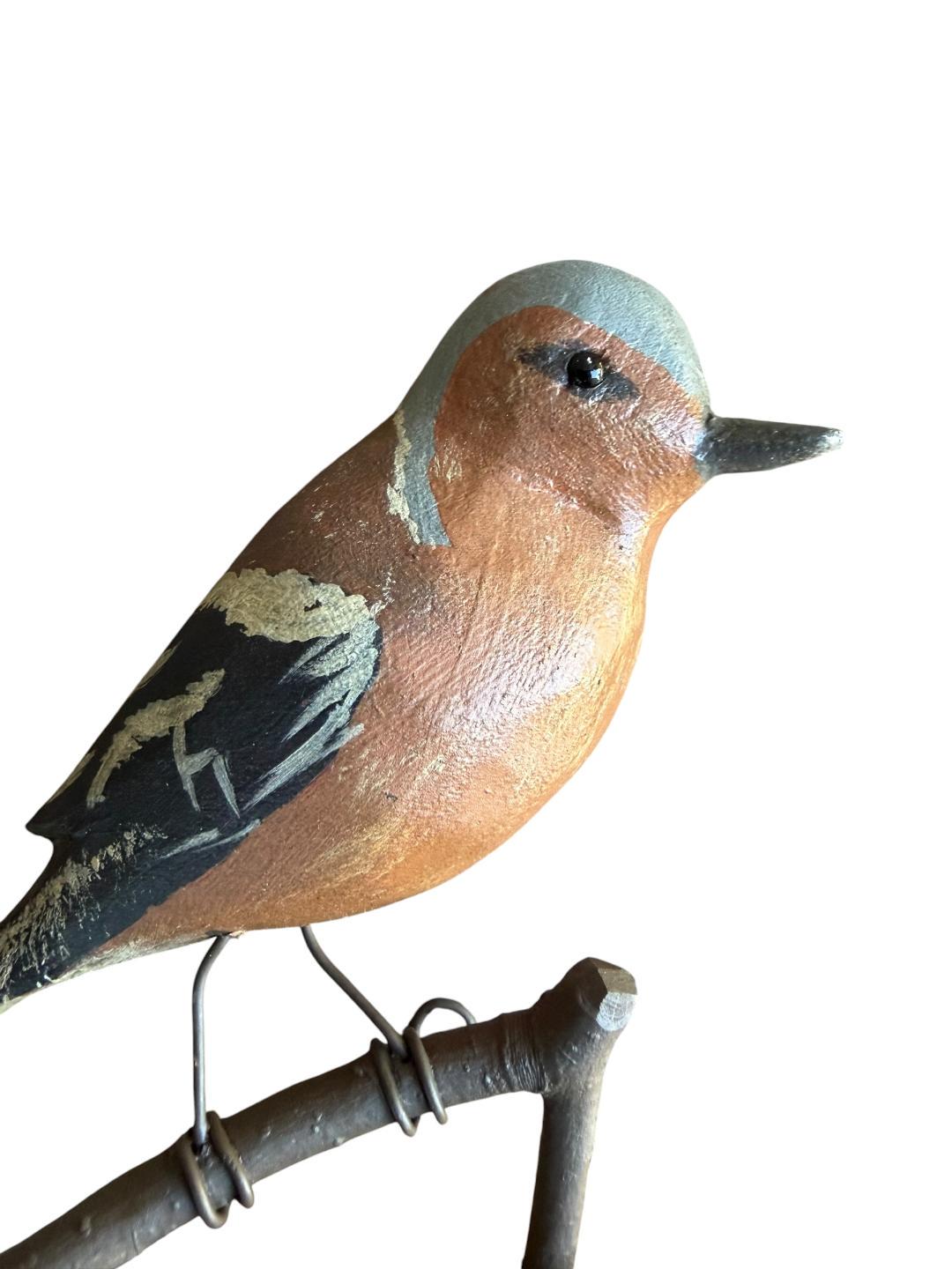 Austrian Folk Art Carved Wood Bird #89, 1950s