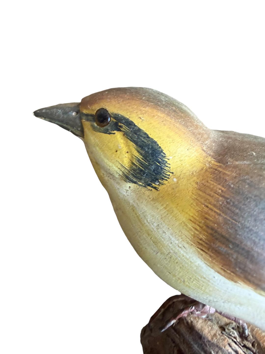 Austrian Folk Art Carved Wood Bird #90, 1950s