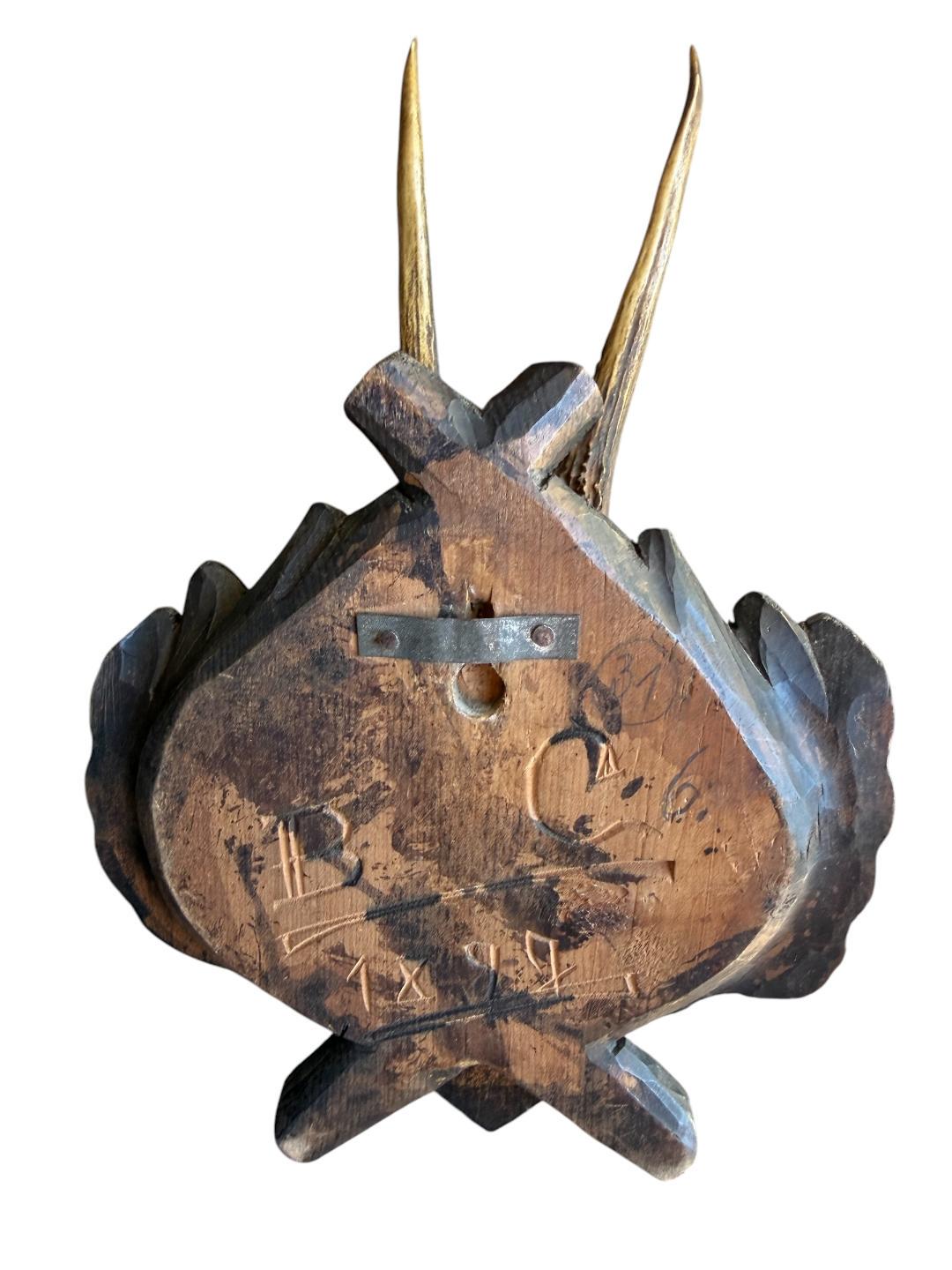 Roe Deer Trophy 171, Black Forest Antlers Mount, Circa 1899