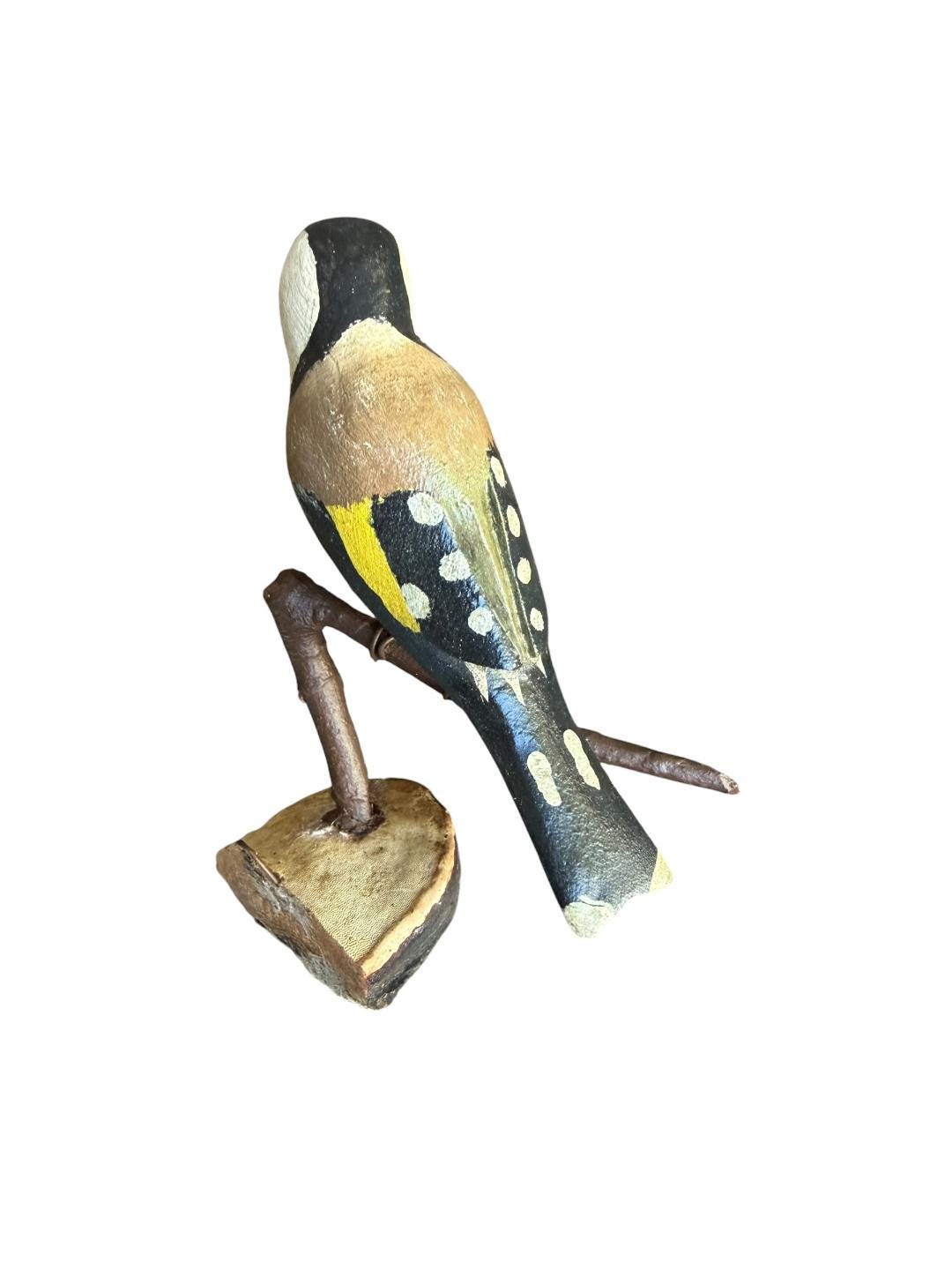 Austrian Folk Art Carved Wood Bird #85, 1930s