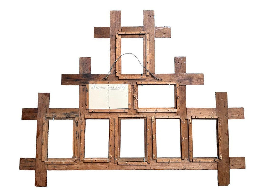 Large Tramp Art Frame, 31 x 25 Inches, 1900s